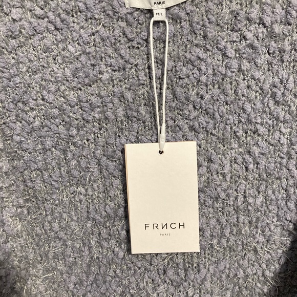 NWT FRNCH Grey Solid Eyelash Cardigan - Picture 4 of 5